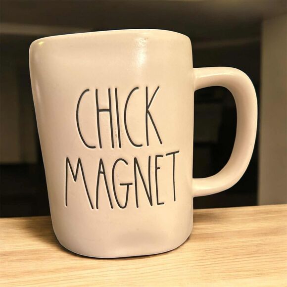 Rae Dunn CHICK MAGNET Ceramic Coffee Mug - Cream & Pink - Picture 1 of 7